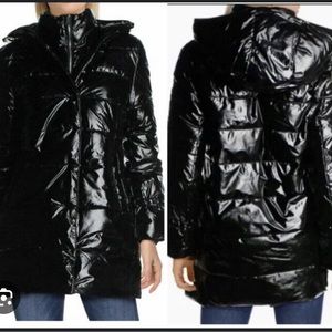 Betsy Johnson Black Shinny Puffer Coat